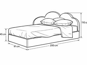 Letto singolo con secondo letto estraibile Modello Nuvola (Kiss) - immagine 20