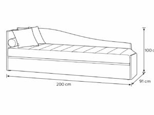 Disegno tecnico del divano letto Sun