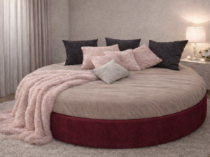 Letto rotondo Sandy – bordeaux – Ponti Divani