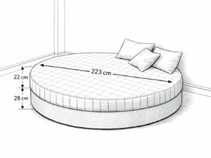 Letto rotondo Sandy – misure tecniche – Ponti Divani