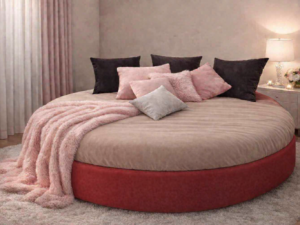 Letto rotondo Sandy – rosso – Ponti Divani